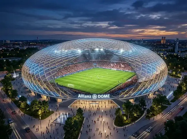 3D architectural mockup of Allianz Dome