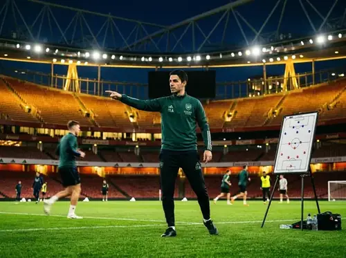 Mikel Arteta giving instructions to players