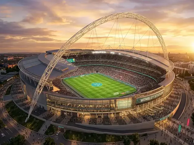 3D architectural mockup of Wembley Stadium Hub